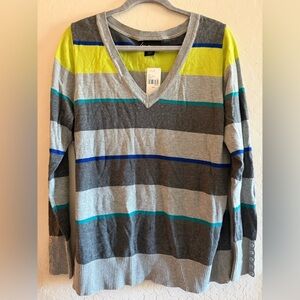 Lane Bryant, 14/16, striped v-neck sweater